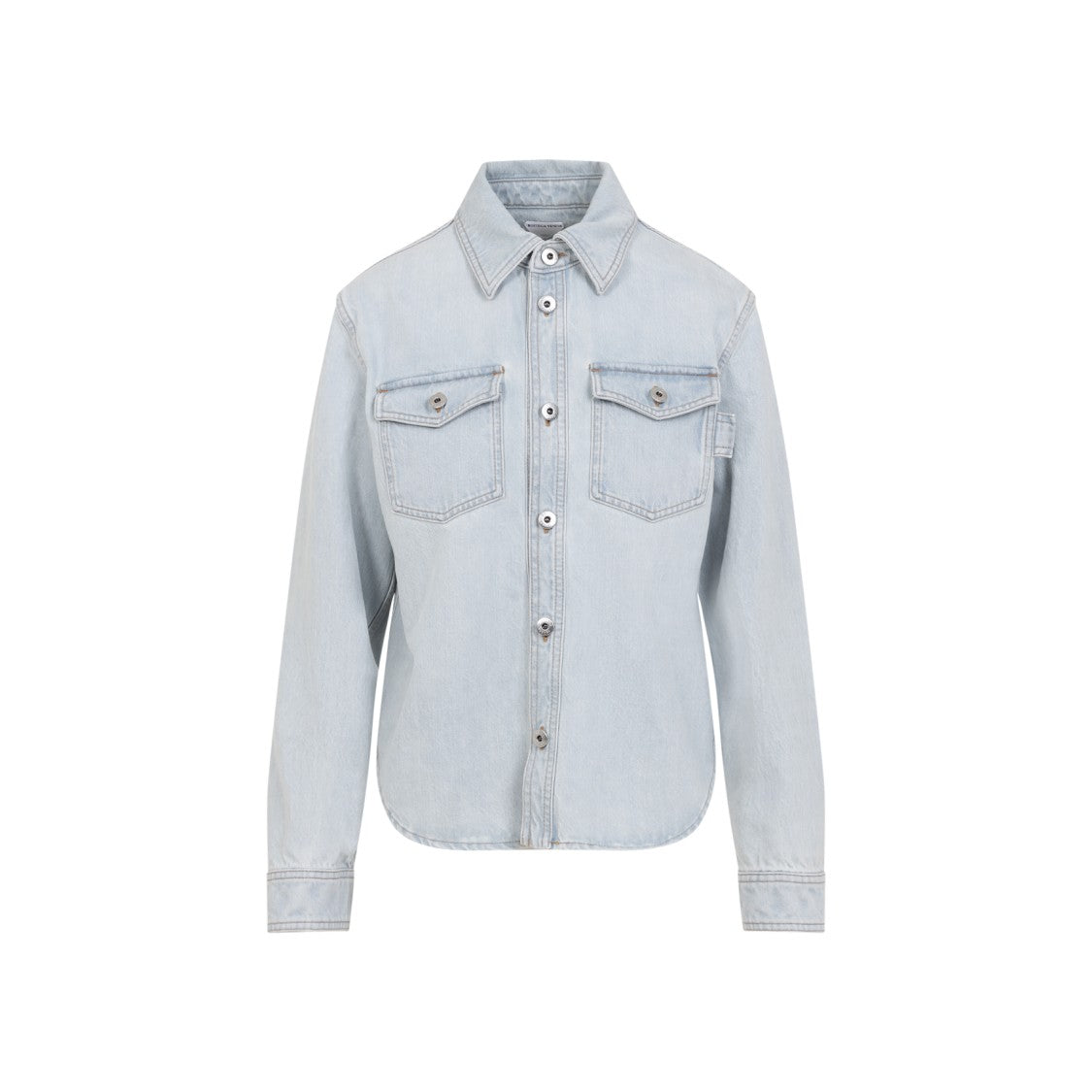 Bottega Veneta Classic Denim Shirt With Curved Hem