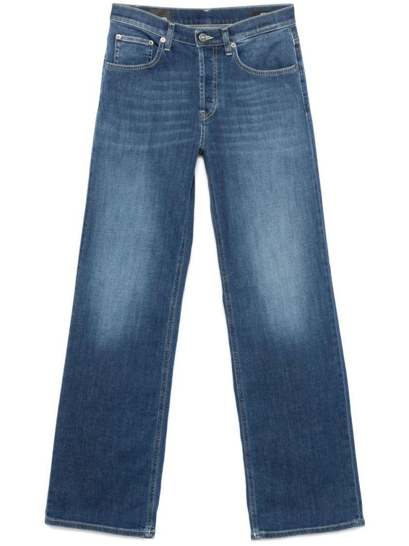 Dondup Wide-Leg Jeans With Faded Blue Wash