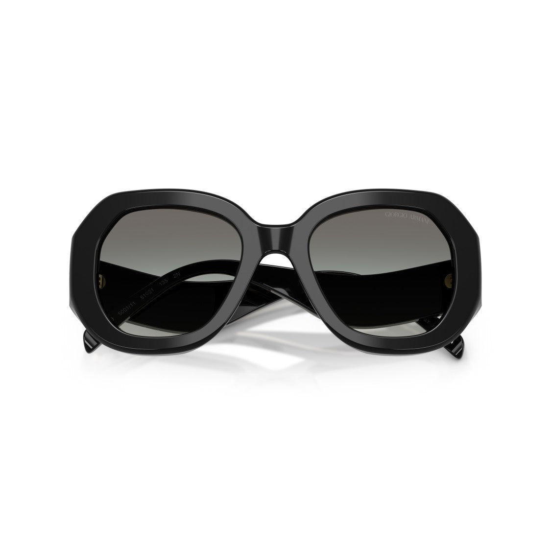 Giorgio Armani 0Ar8248 Oversized Geometric Black Sunglasses With Gold Accents
