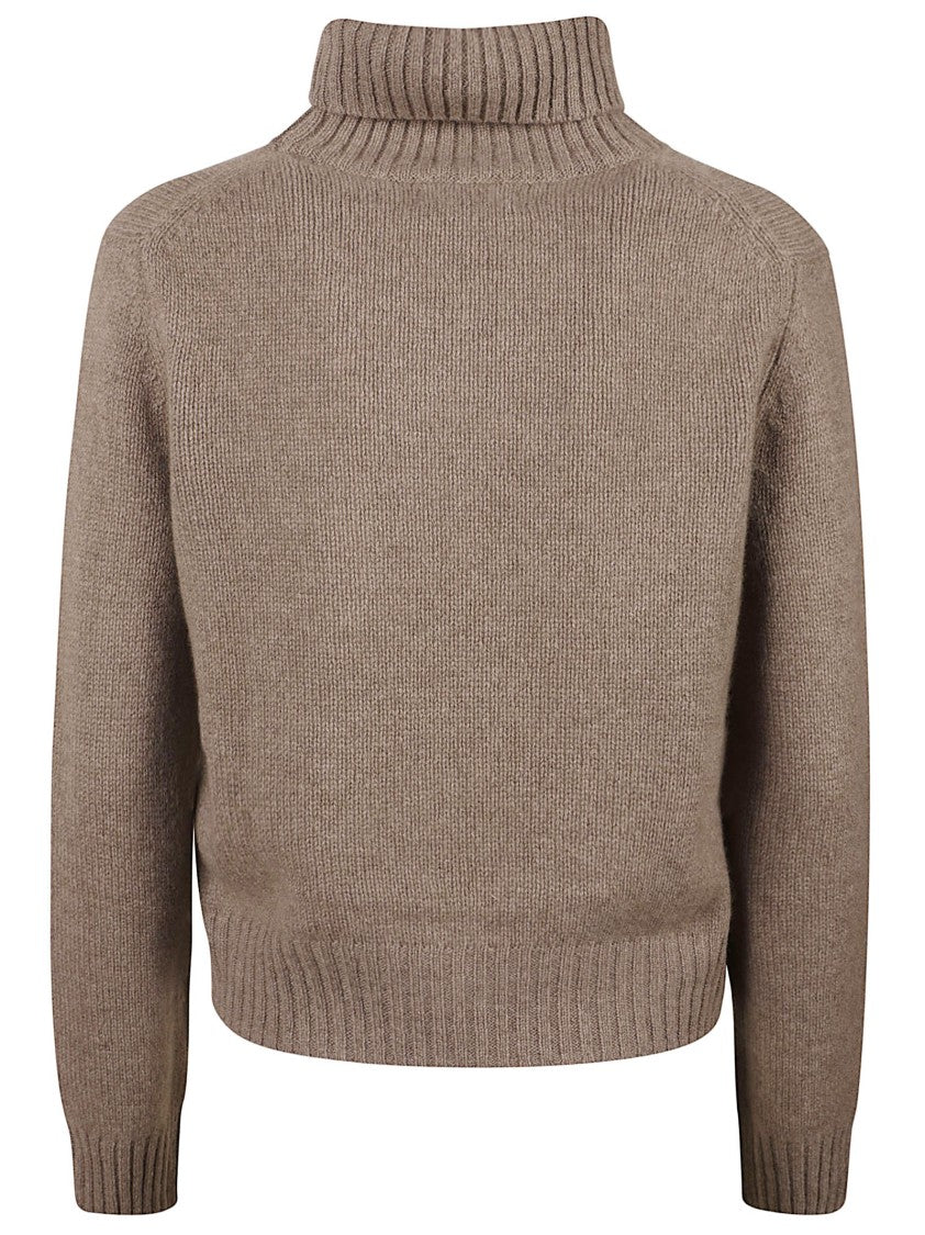 Be You Ribbed High Neck Cropped Knit Sweater