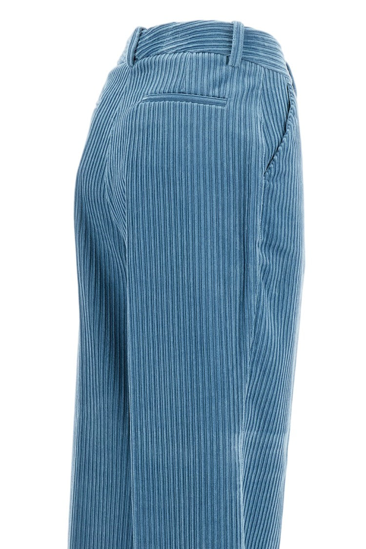 Parosh Tailored Clear Blue Trousers With Polished Finish