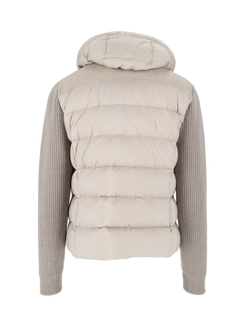 Moorer Allori-Lsm Stone Quilted Hooded Down Jacket