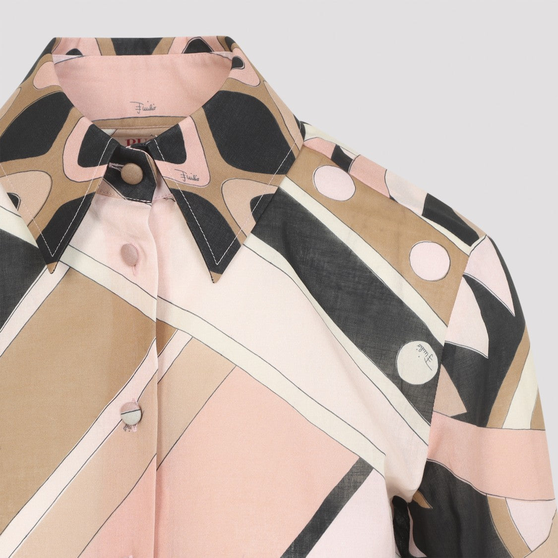Pucci Multicolour Cotton Shirt With Geometric Pattern