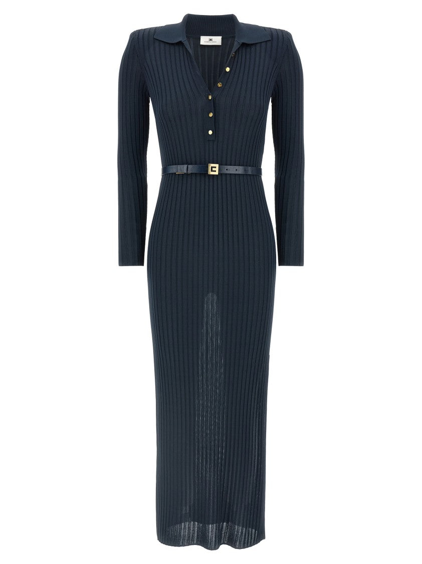 Elisabetta Franchi Ribbed Polo Dress