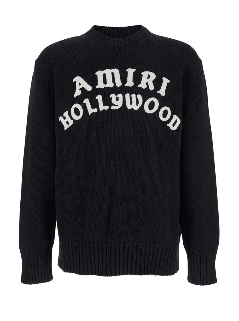 Amiri Black Sweater With Maxi Logo