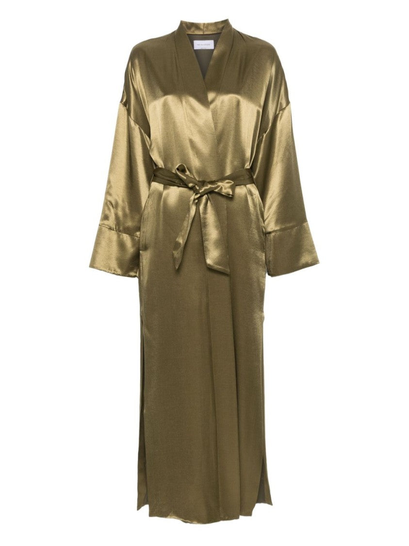 The Nina Studio Belted Satin Dressing Gown With Wraparound Design