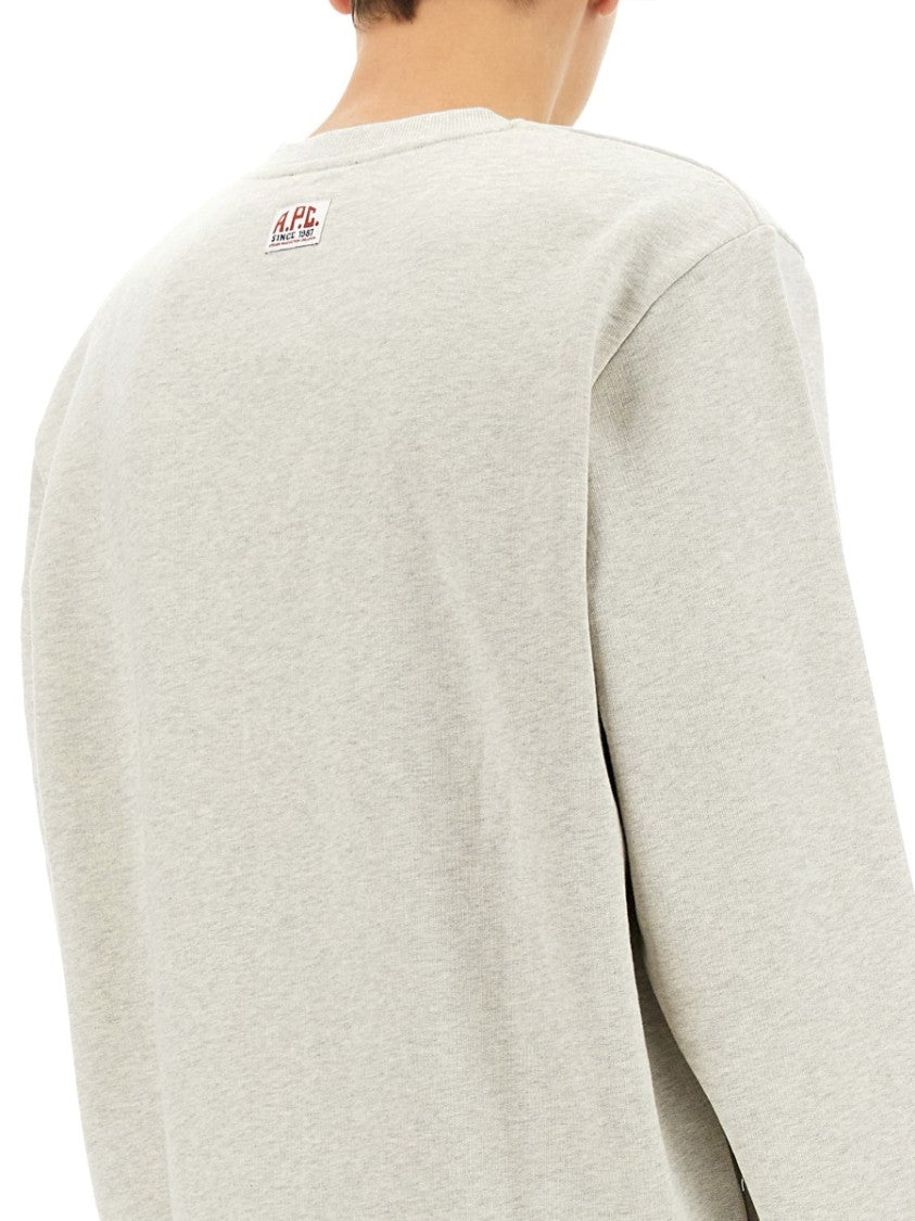 A.P.C. Regular Fit Cotton Sweatshirt With Subtle Logo Detail