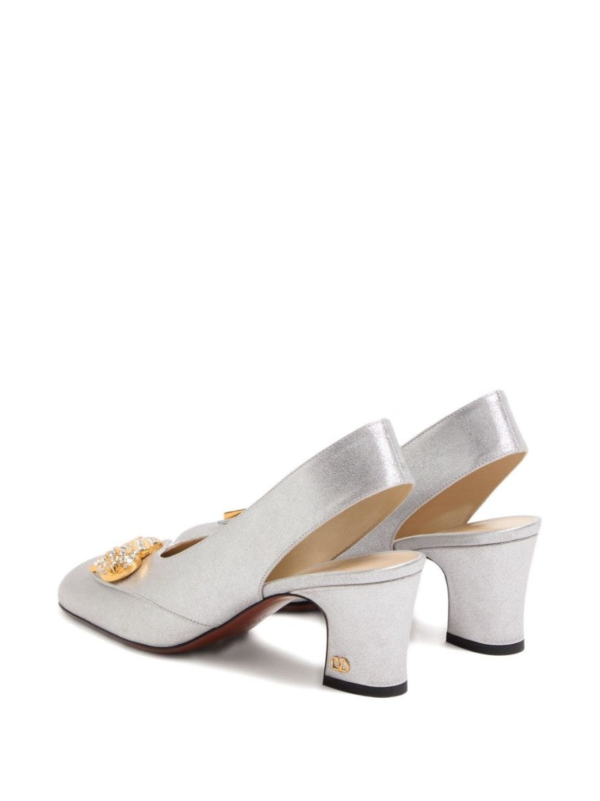 Valentino Garavani Adamantine Slingback Pumps In Glitter Fabric 60Mm