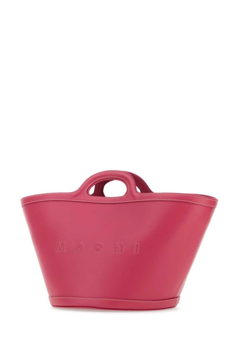 Marni Dark Pink Leather Small Tropicalia Handbag