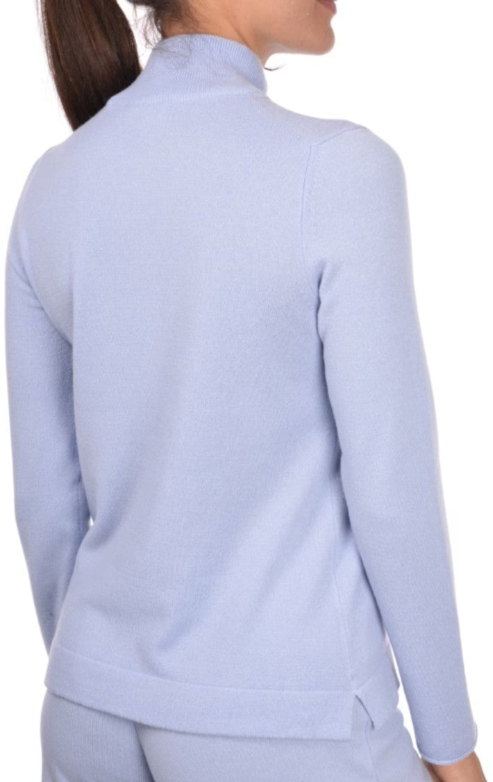 Paolo Fiorillo Capri Mock Neck Minimal Knit Top