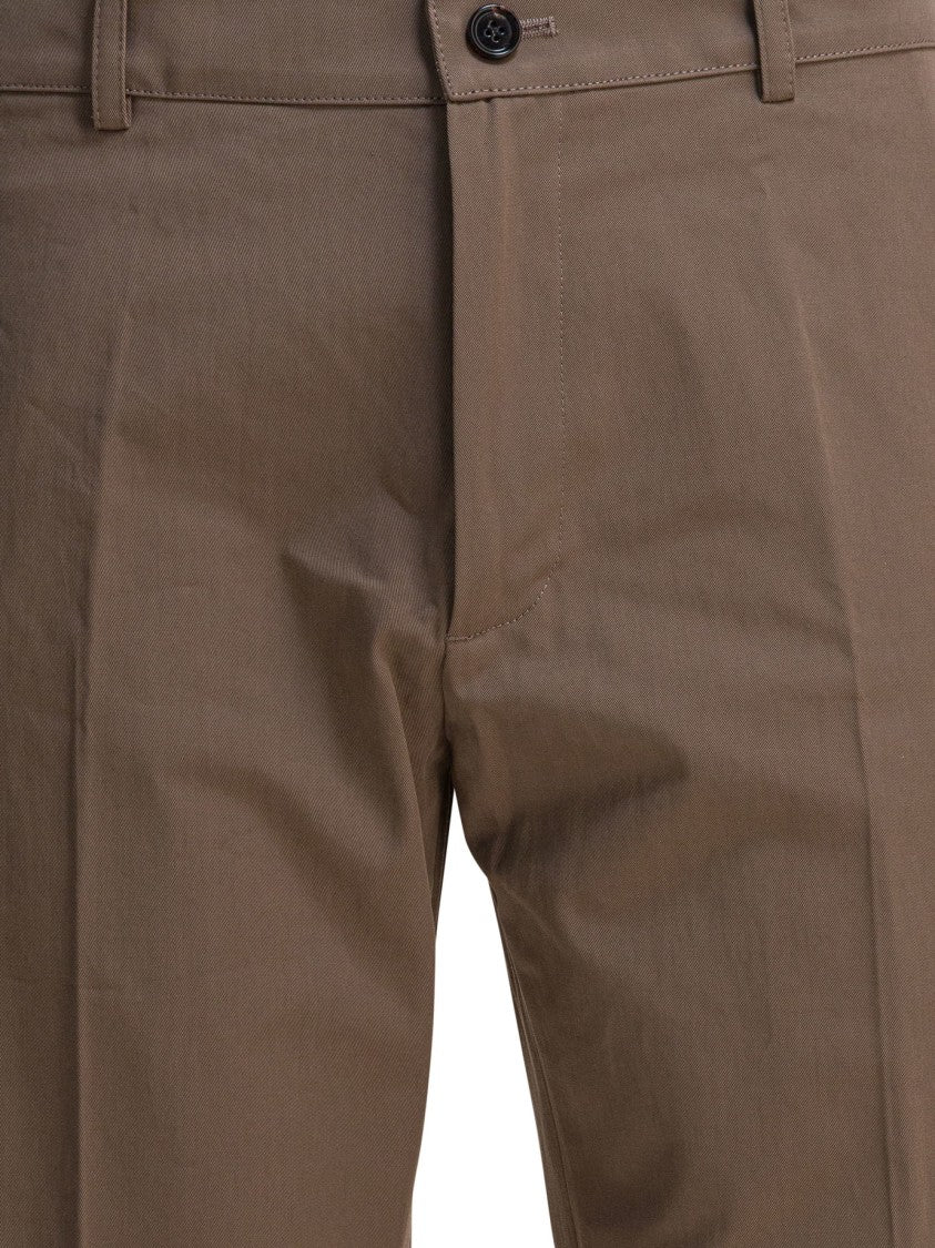 Burberry Fitted Cotton Chino Pants