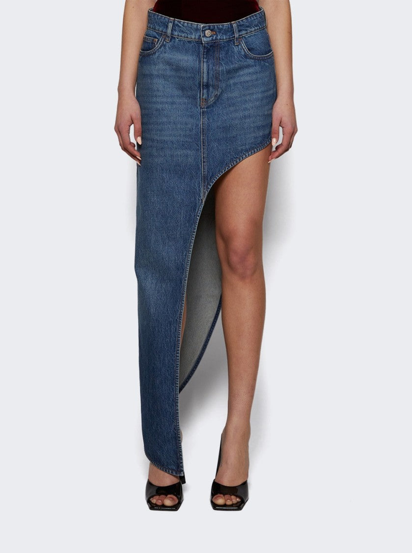 Coperni One Leg Denim Skirt Blue