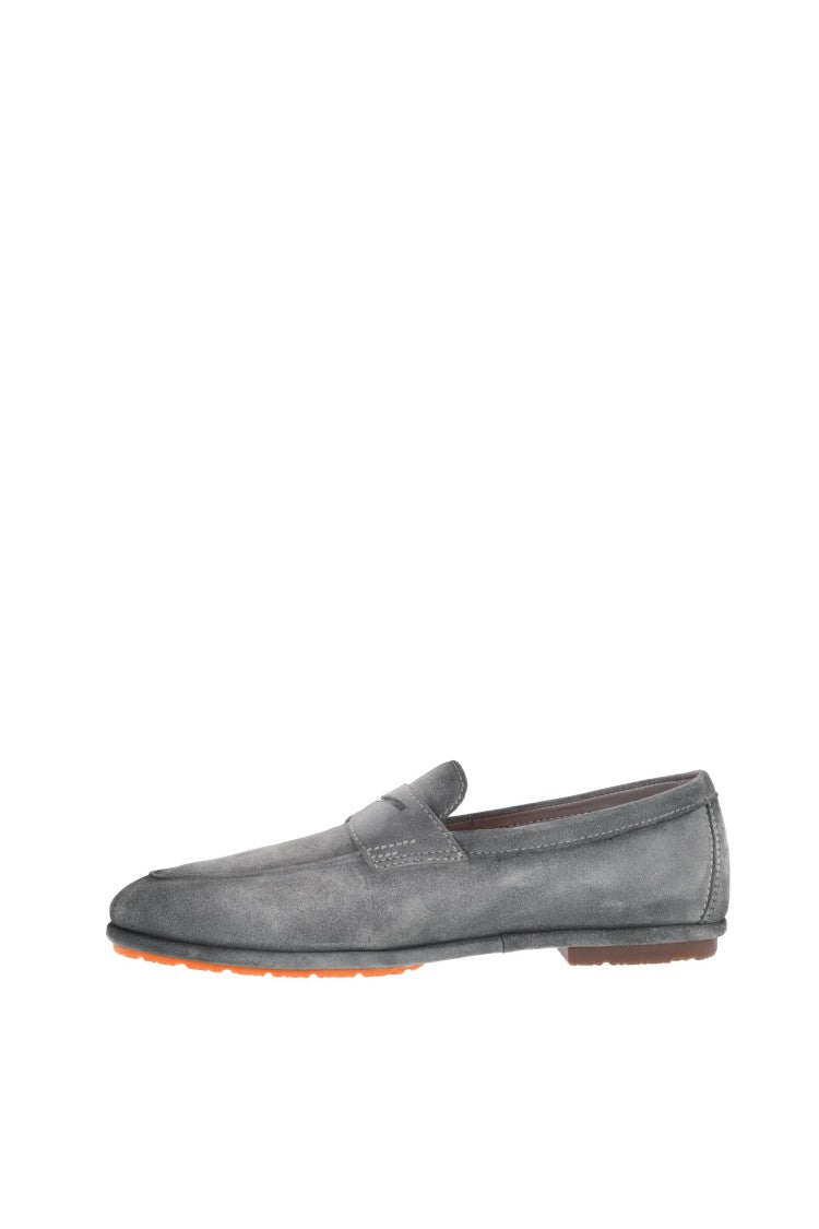 Santoni Carlo Suede Velatura Driver Loafers
