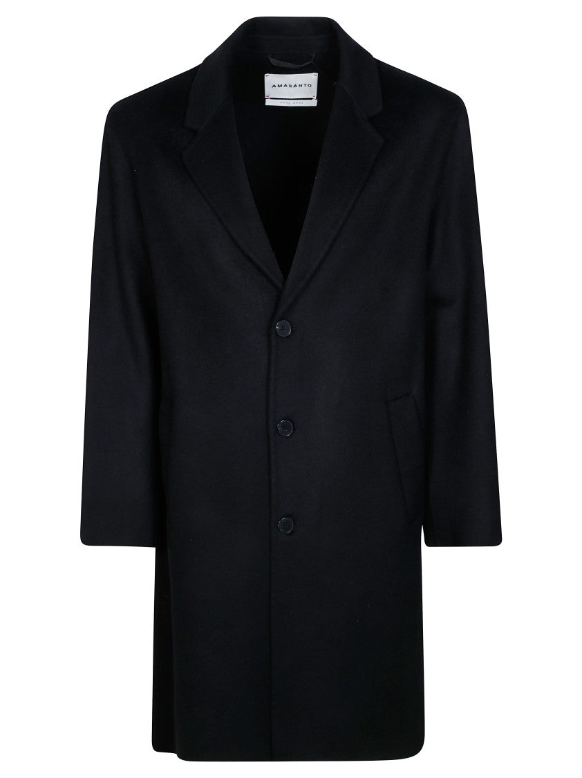 Amaranto Oversized Minimalist Double-Breasted Overcoat