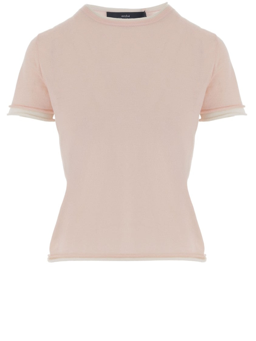 Arch4 Cashmere T-Shirt With Contrasting Edging
