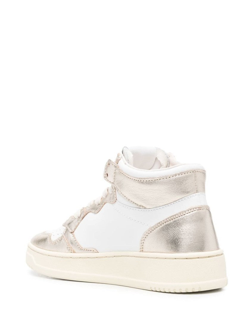 Autry Panelled White Leather Sneakers