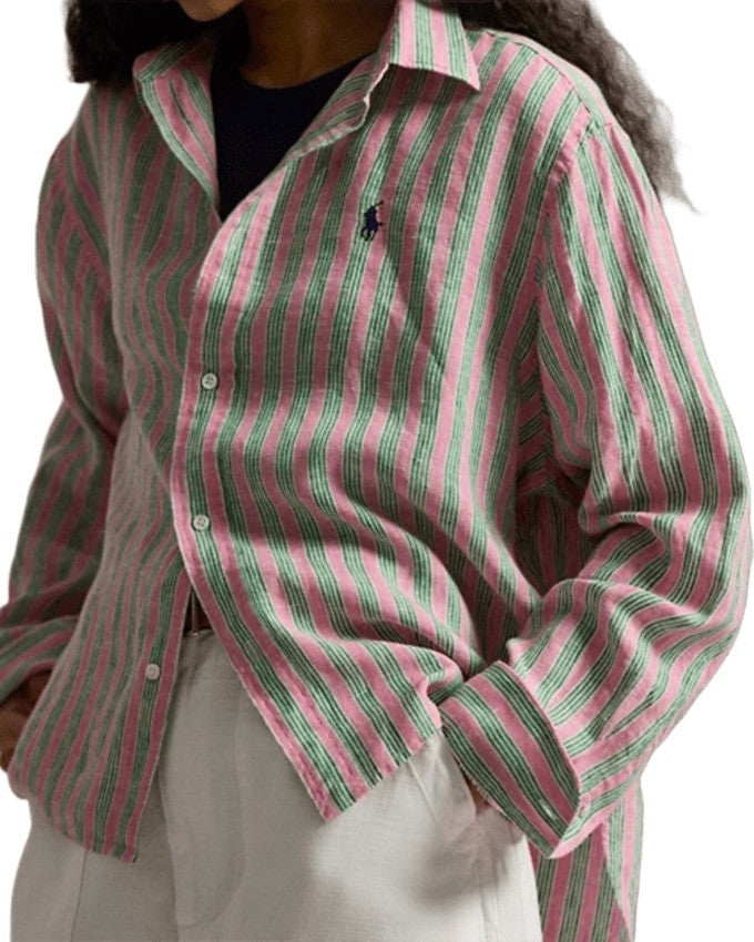 Polo Ralph Lauren Breezy Boxy-Fit Linen Shirt With Striped Design