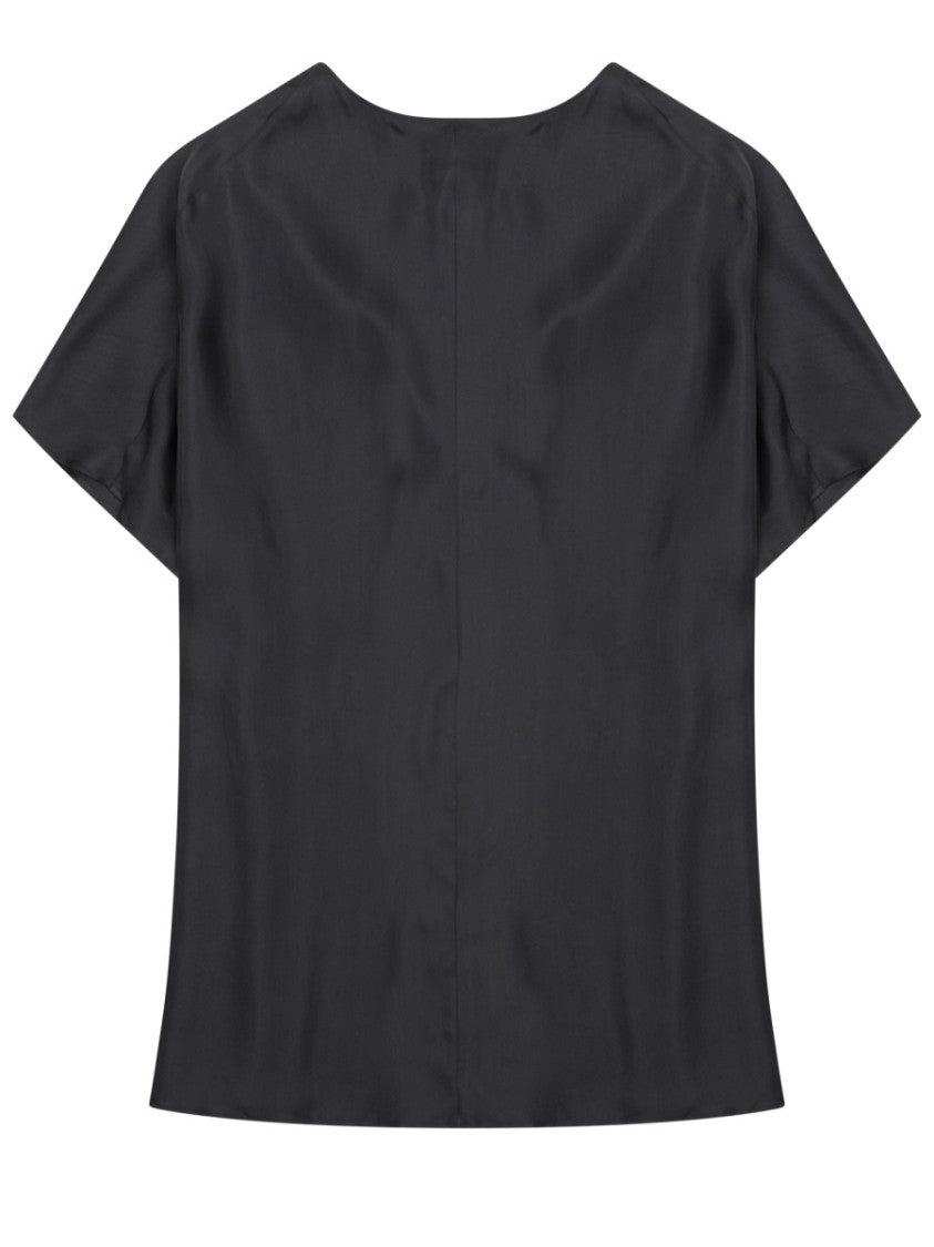 Alysi Silk Twill V-Neck Blouse