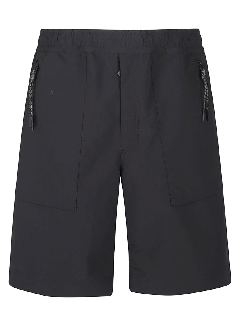 Moncler Grenoble Black Polyester Denim Shorts