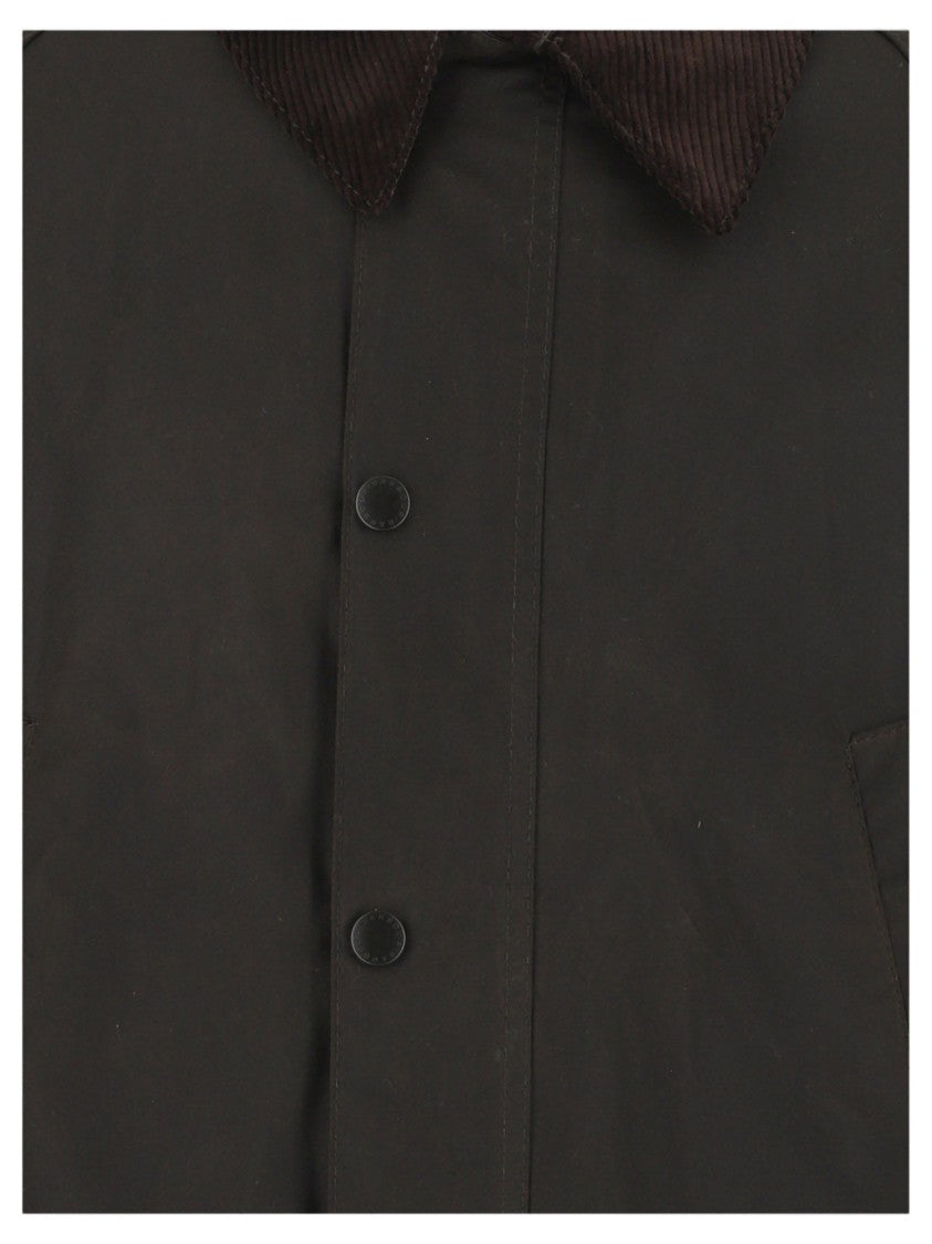 Barbour Dark Green Waxed Cotton Velvet Collar Jacket