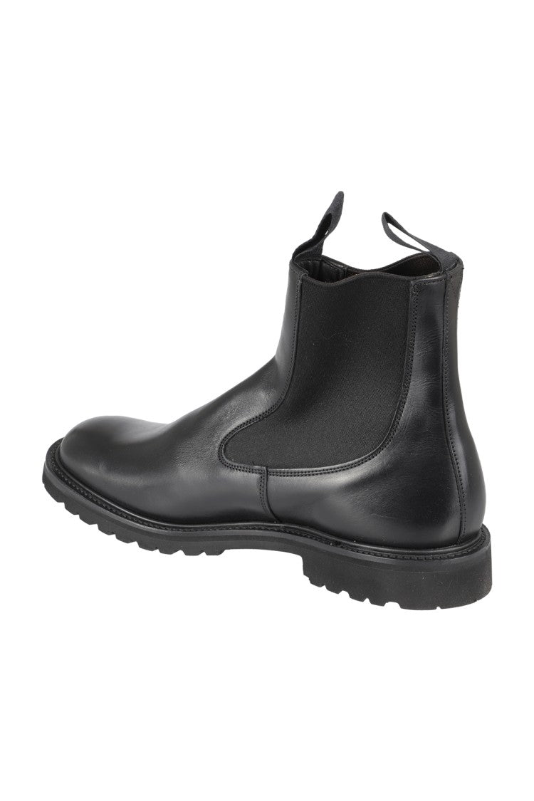 Tricker's Polished Black Leather Ankle Boot