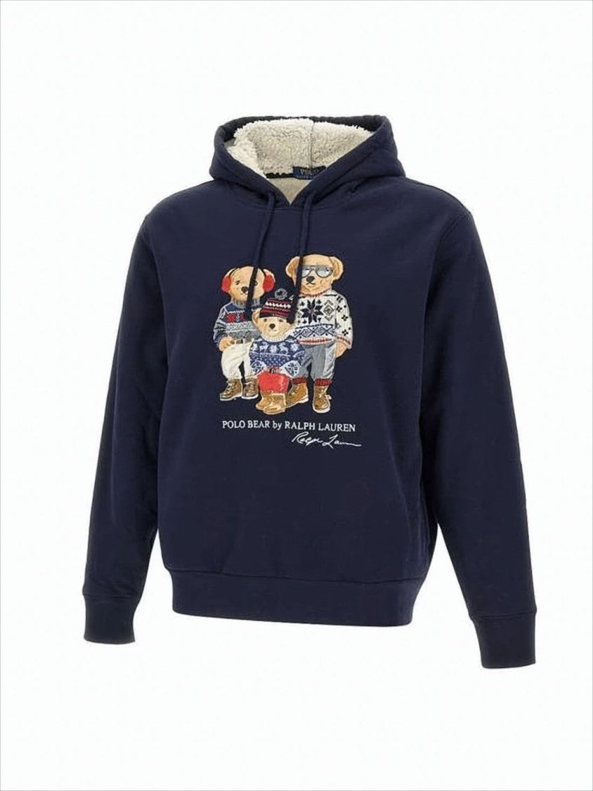 Polo Ralph Lauren Sherpa-Lined Hoodie With Iconic Bear Graphic