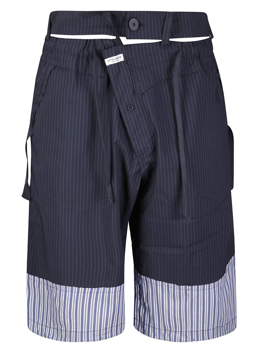 Ottolinger Pinstripe And Striped Fabric Baggy Cargo Shorts