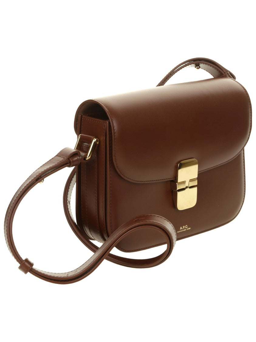 A.P.C. Small Tan Leather Shoulder Bag With Adjustable Strap