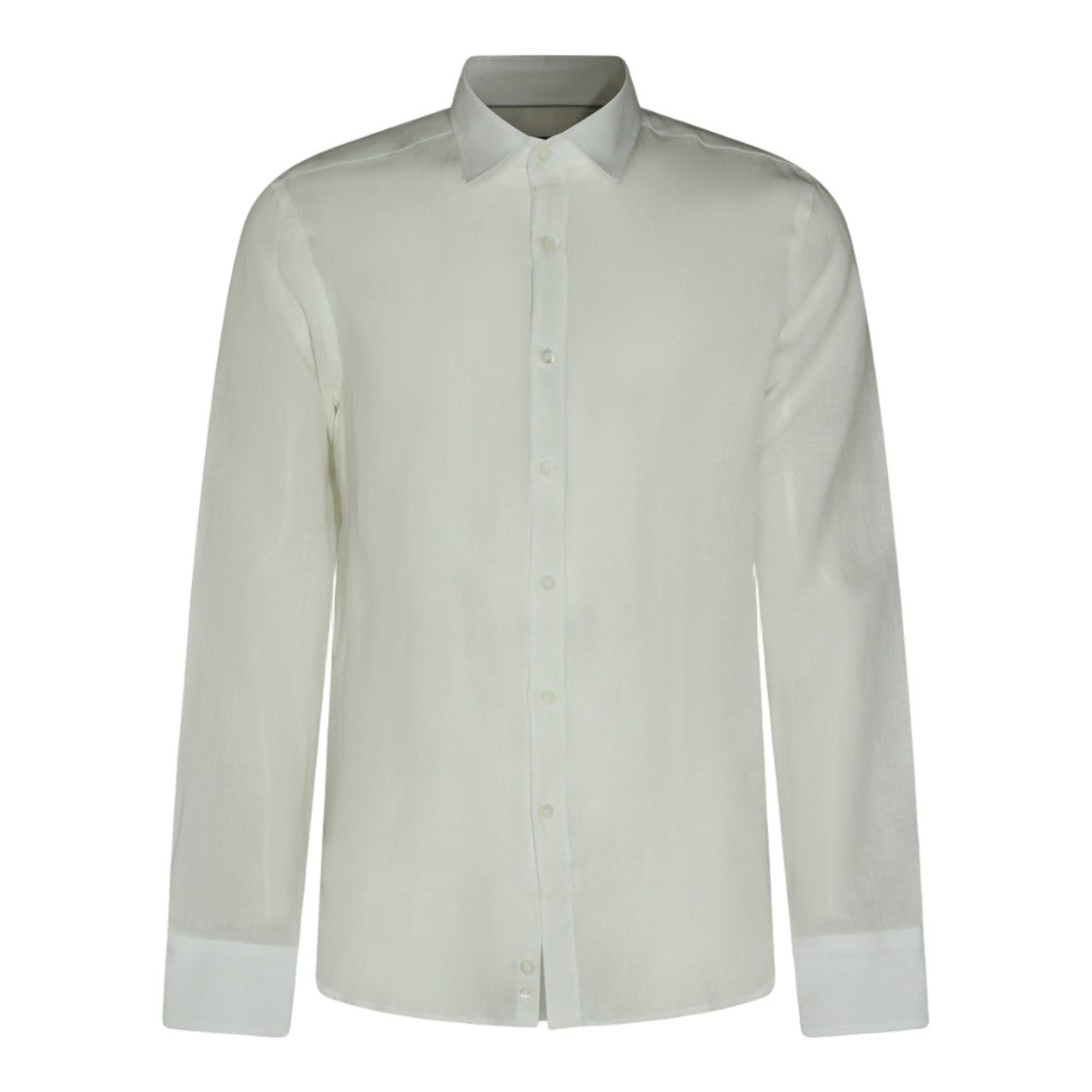 Canali Long-Sleeve White Shirt With Pointed Collar