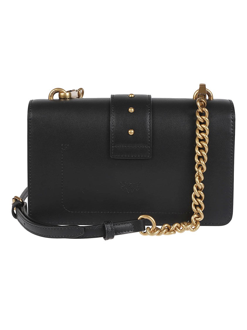 Pinko Love One Mini Rectangular Leather Shoulder Bag