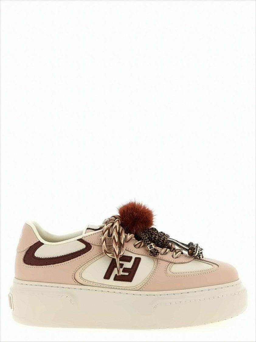 Fendi Chunky White Sole Sneakers With Braided Laces