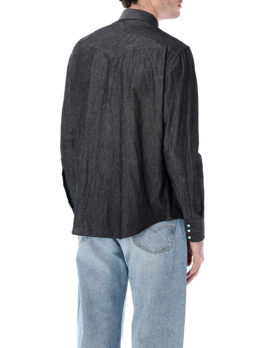 Salvatore Piccolo Black Wash Western Shirt