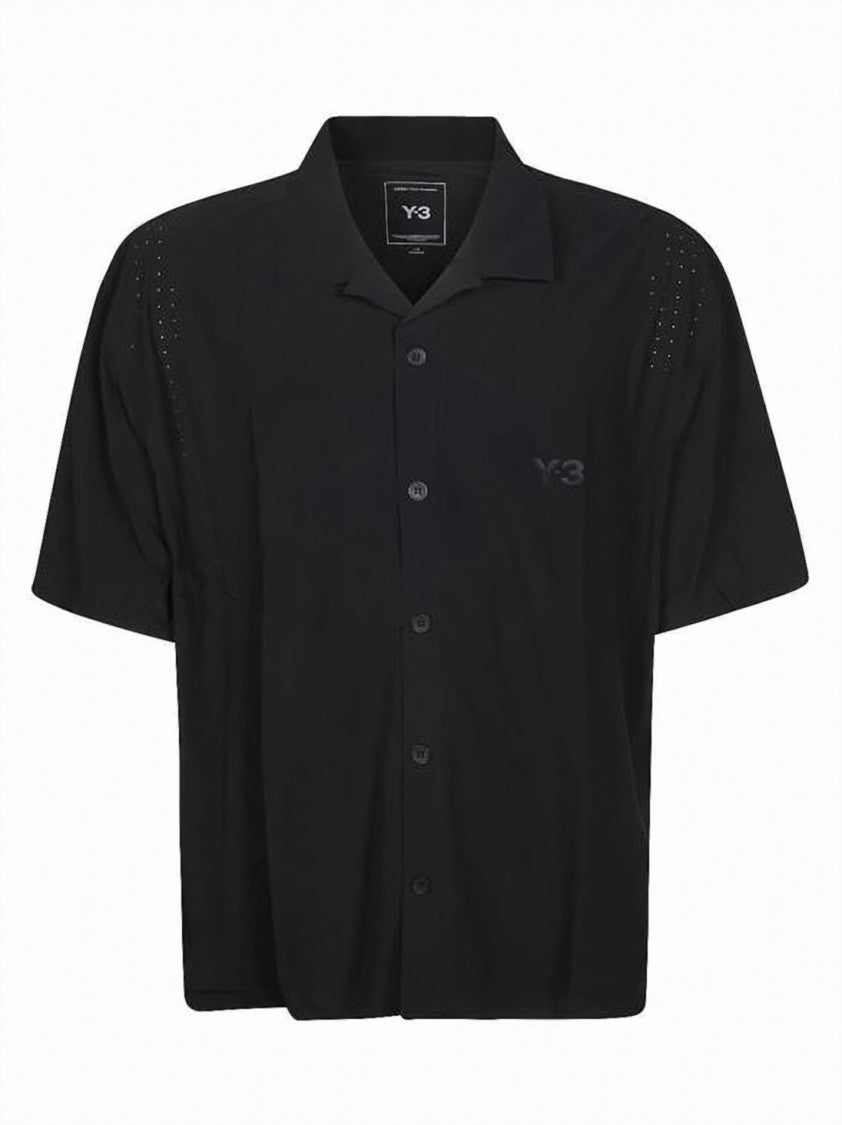 Y-3 Short-Sleeved Polo Shirt With Perforated Shoulder Details