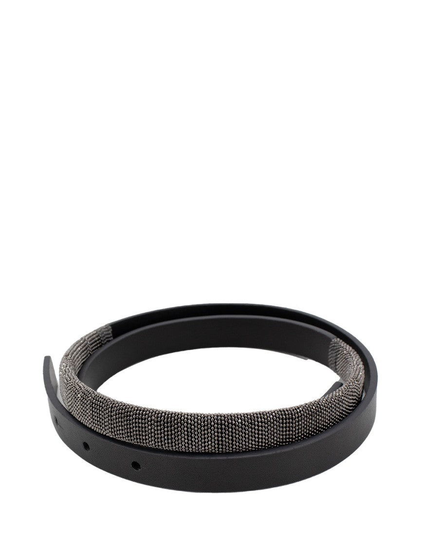 Le Tricot Perugia Belt With Buckle-Free Design And Textured Fabric Section