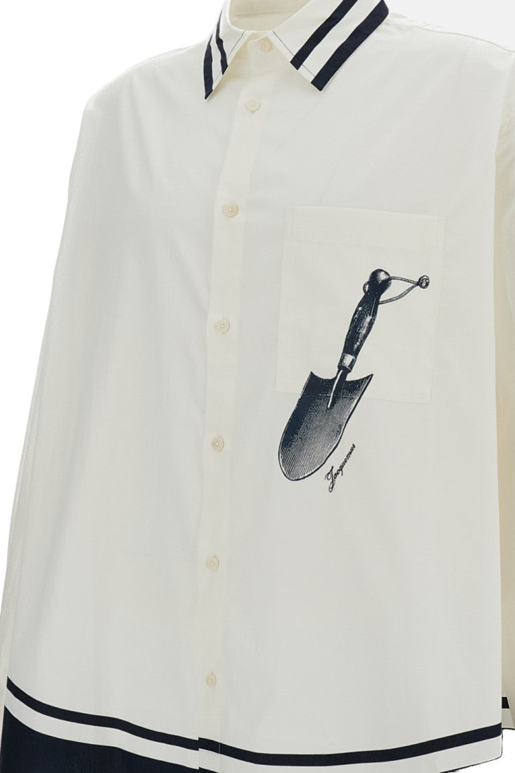 Jacquemus White Blue Camargue Cotton Shirt
