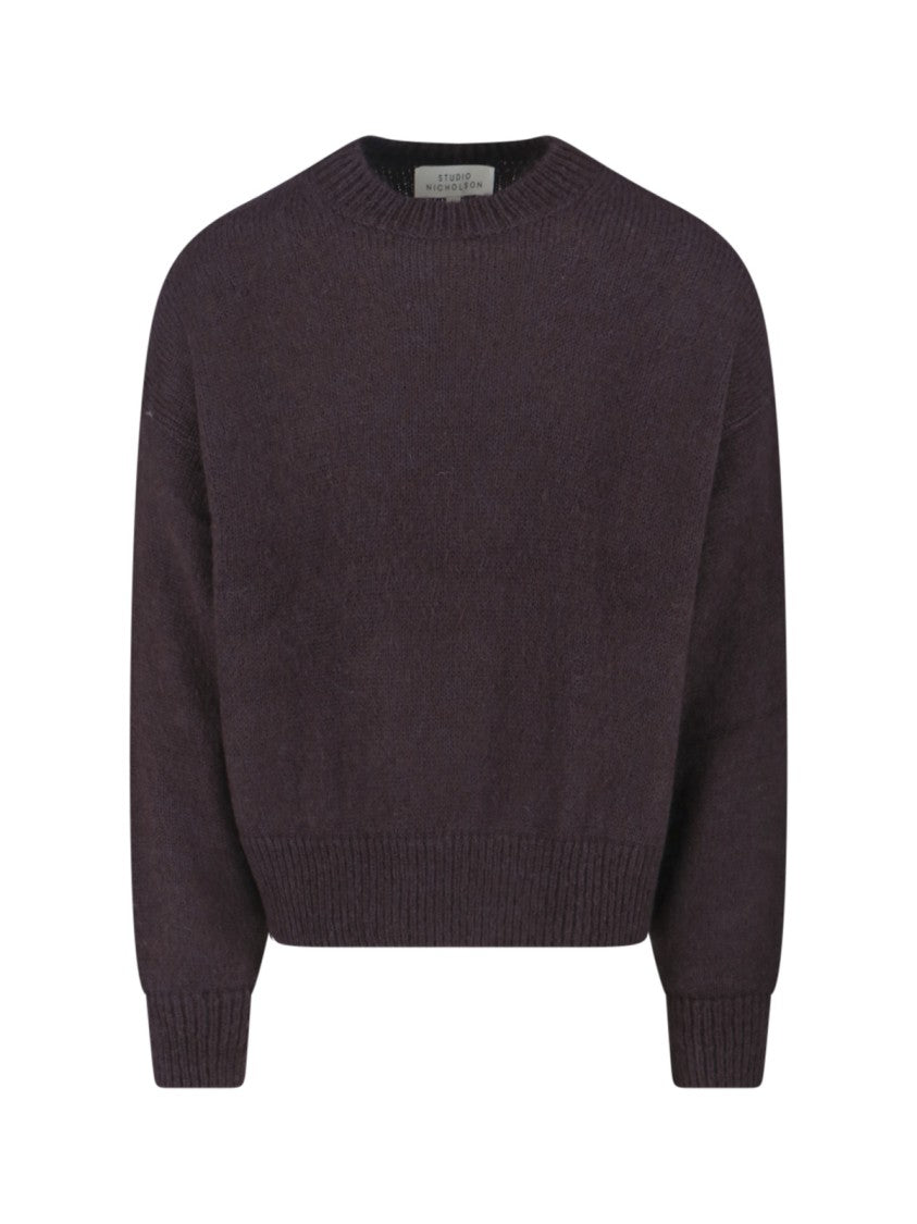 Studio Nicholson Classic Brown Knit Sweater With Ribbed Details