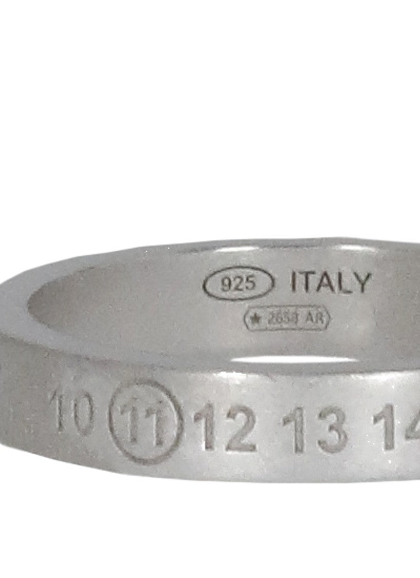 Maison Margiela Embossed Numeric Logo Sterling Silver Ring