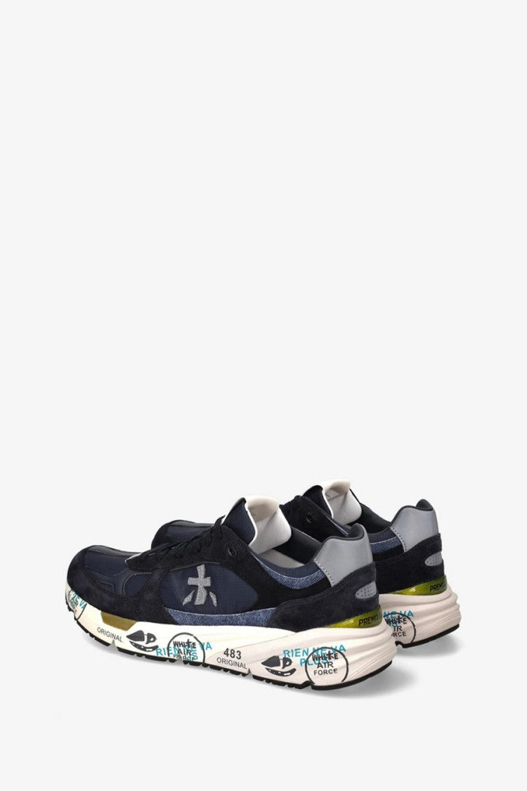 Premiata Grey Mase25 Suede-Mesh Running Sneakers
