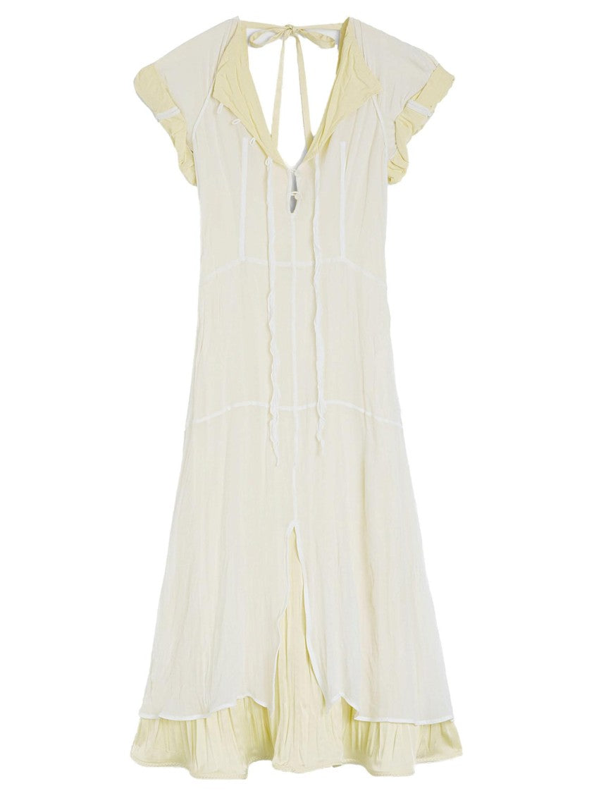 Jil Sander Silk Georgette Ruching Dress