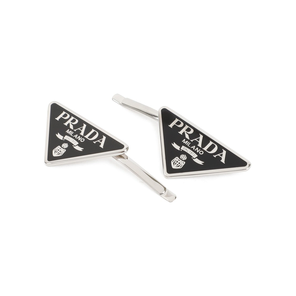 Prada Brass Hair Pin With Triangular Logo