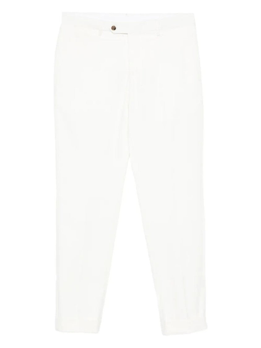 Barba Napoli Tailored White Chinos With Minimalist Design