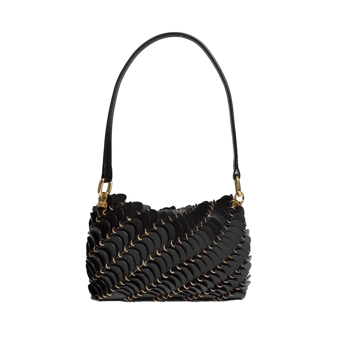 Rabanne Black Leather Paco Shoulder Bag