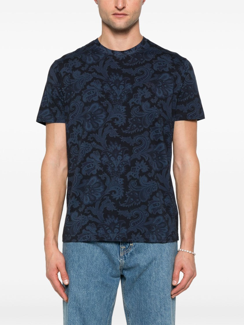 Etro Roma Paisley-Print Floral Cotton T-Shirt