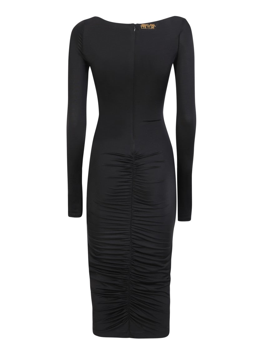 Versace Jeans Couture Black Cut-Out Midi Dress
