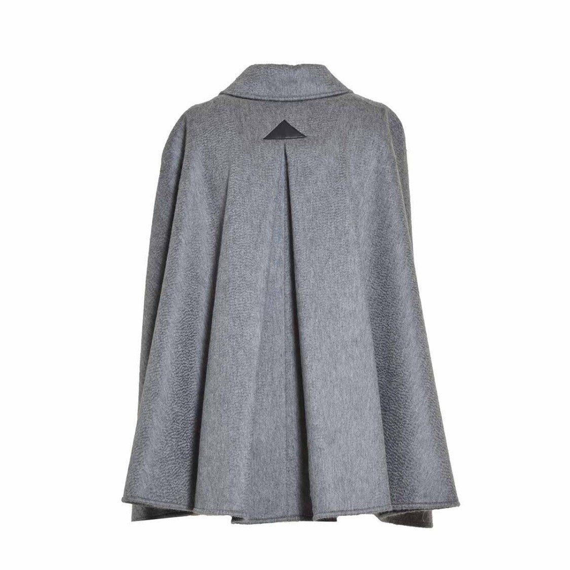 Max Mara Gray Oblique Cape In Virgin Wool And Cashmere