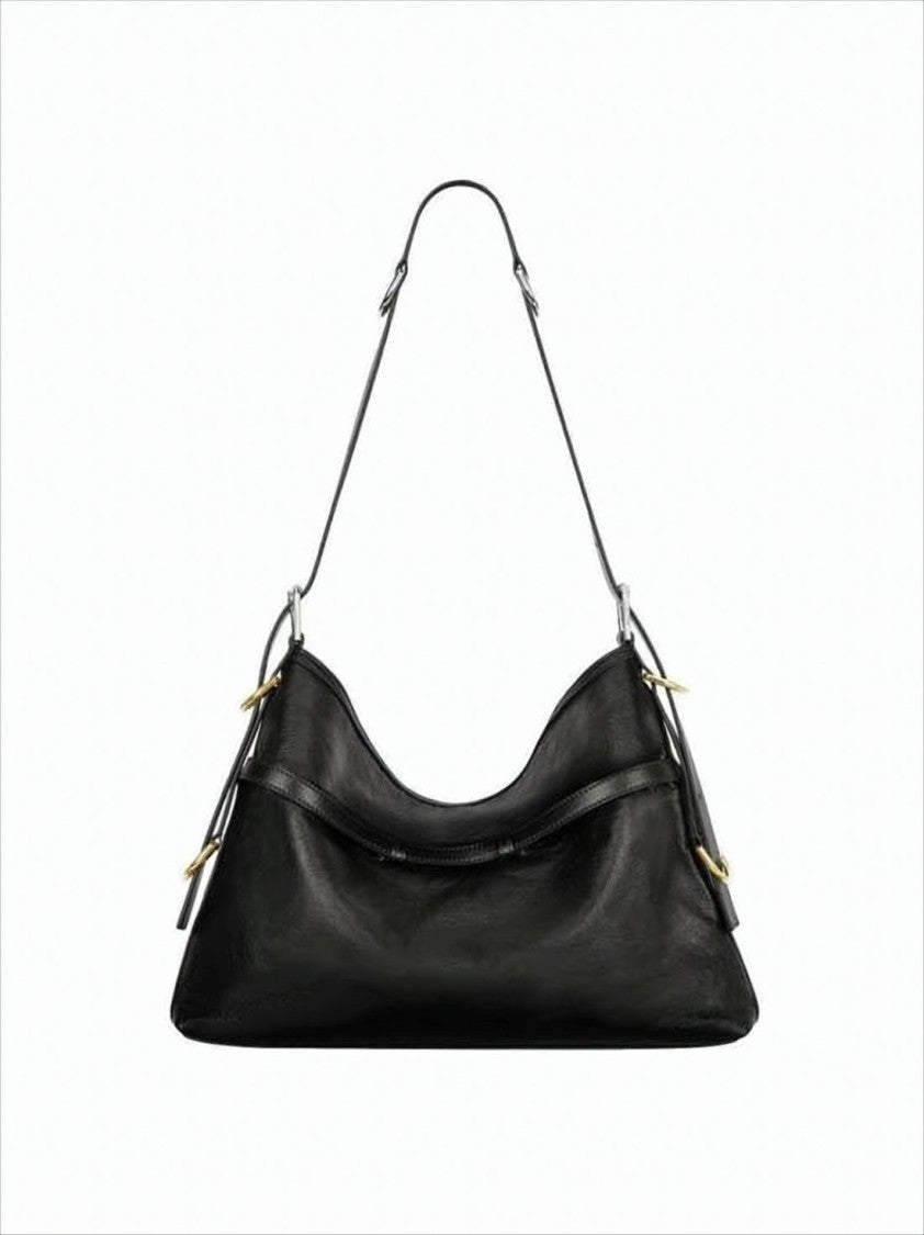 Givenchy Crescent Black Calf Leather Shoulder Bag