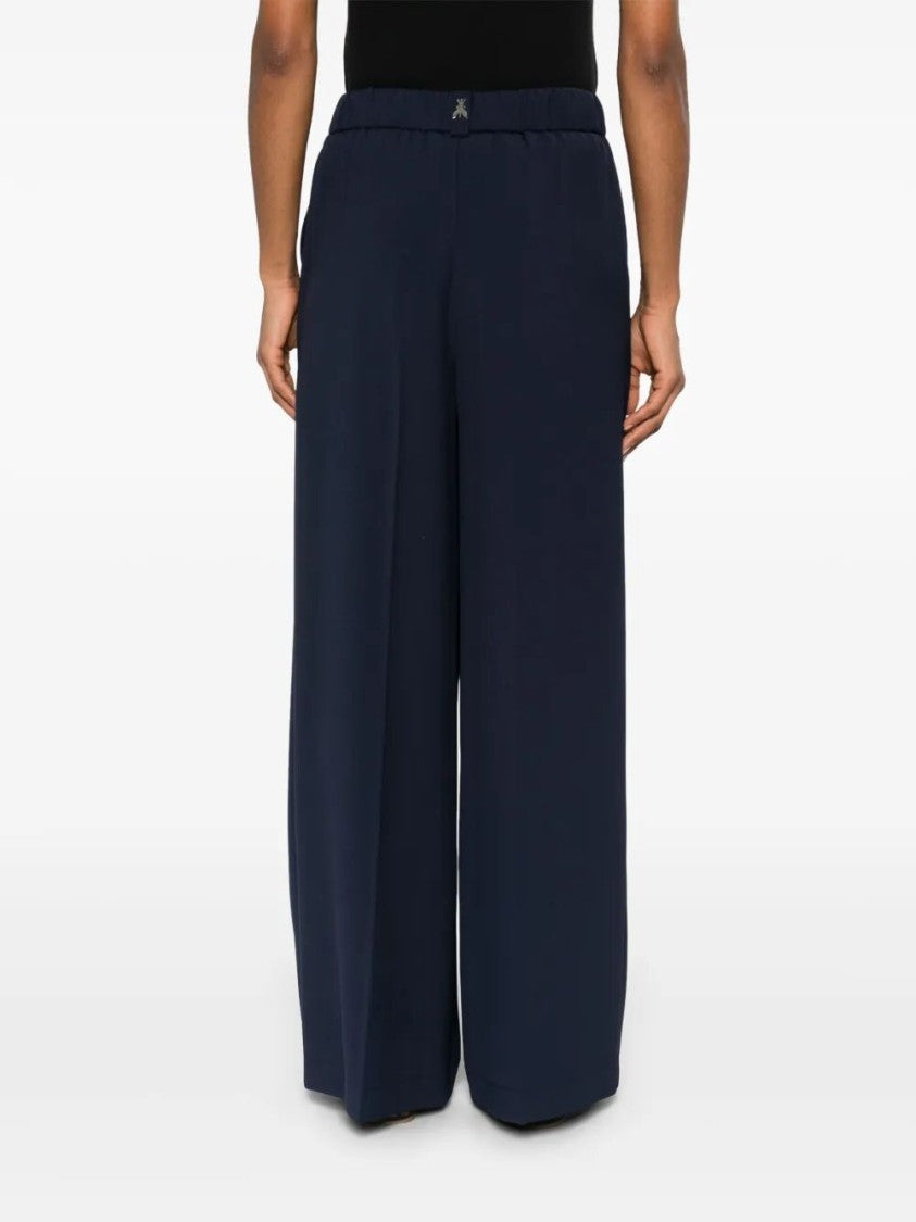 Patrizia Pepe Wide-Leg High-Waist Trousers With Pleated Front