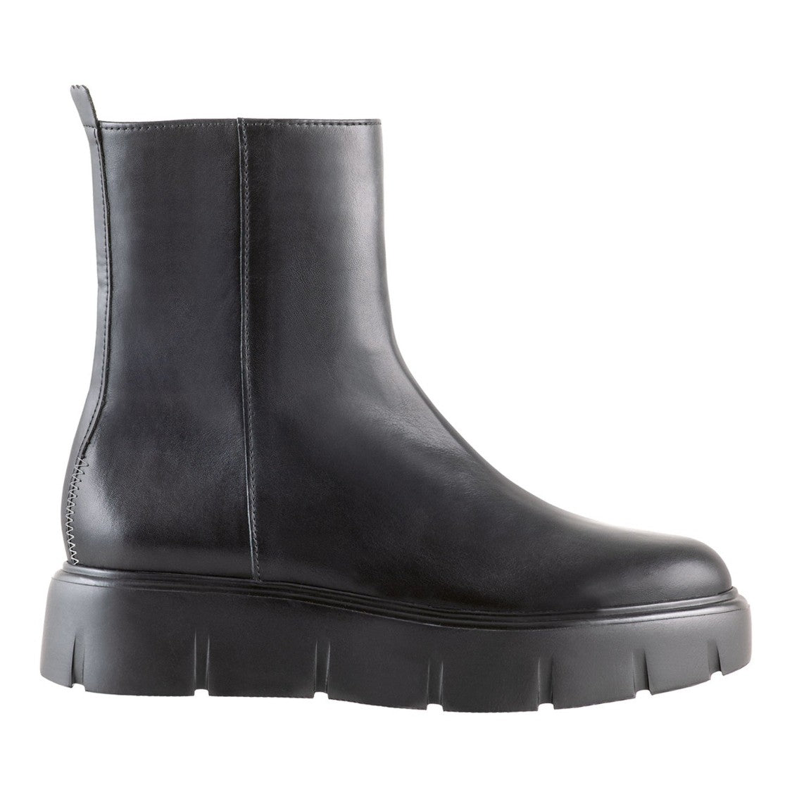 Högl Black Buster Minimalist Side Zipper Leather Ankle Boots