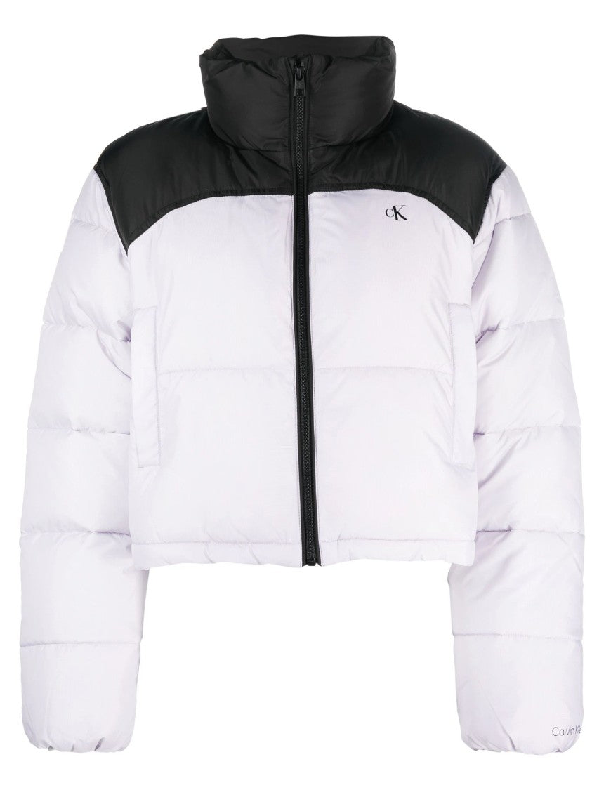Calvin Klein Jeans Blocked Cropped Puffer