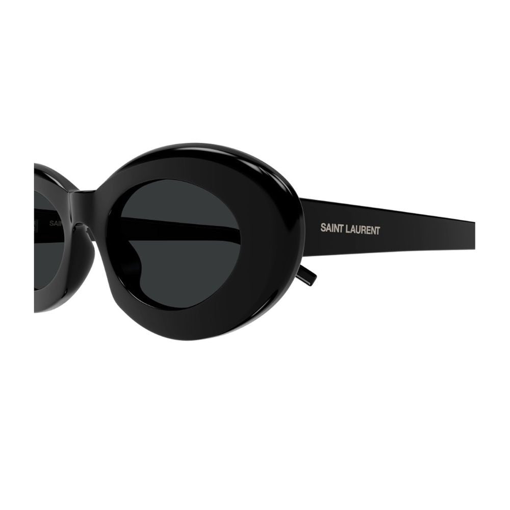 Saint Laurent Sl 594 Linea Sl Logo 008 Black Oval Frame Sunglasses
